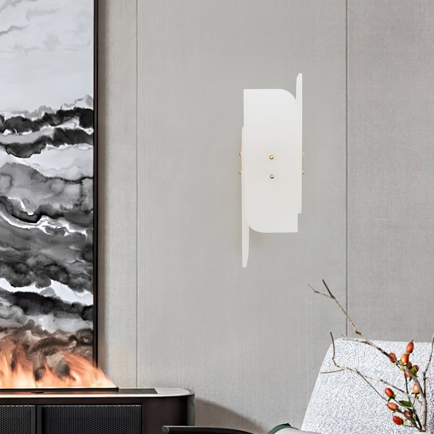 Jade Contemporary Metal Alabaster Wall Light Living Room Bedroom
