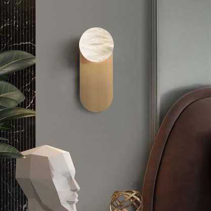 Jade Wall Light Minimalism Metal Alabaster Living Room Bedroom
