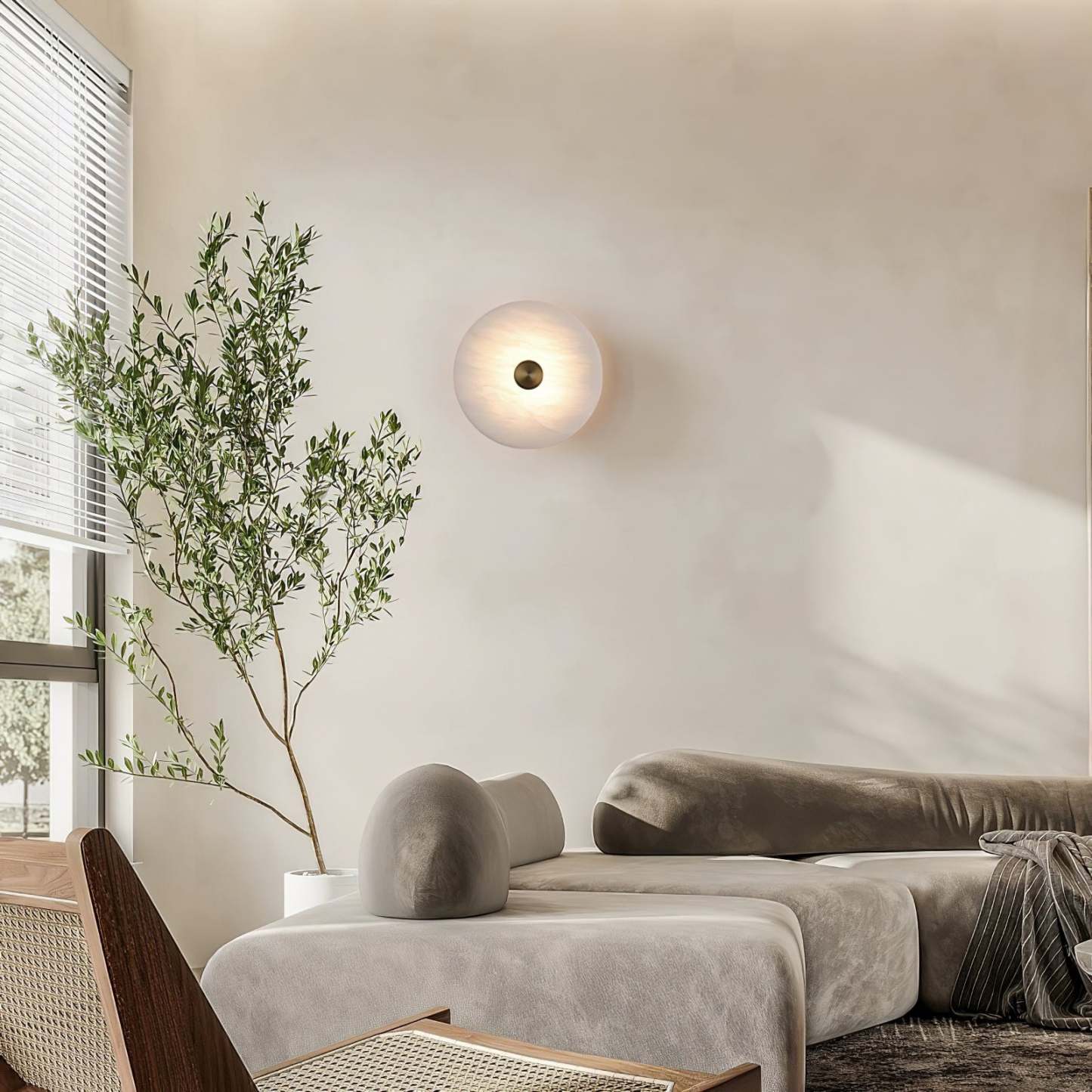 Jade Wall Light Minimalism Metal Alabaster Living Room Bedroom