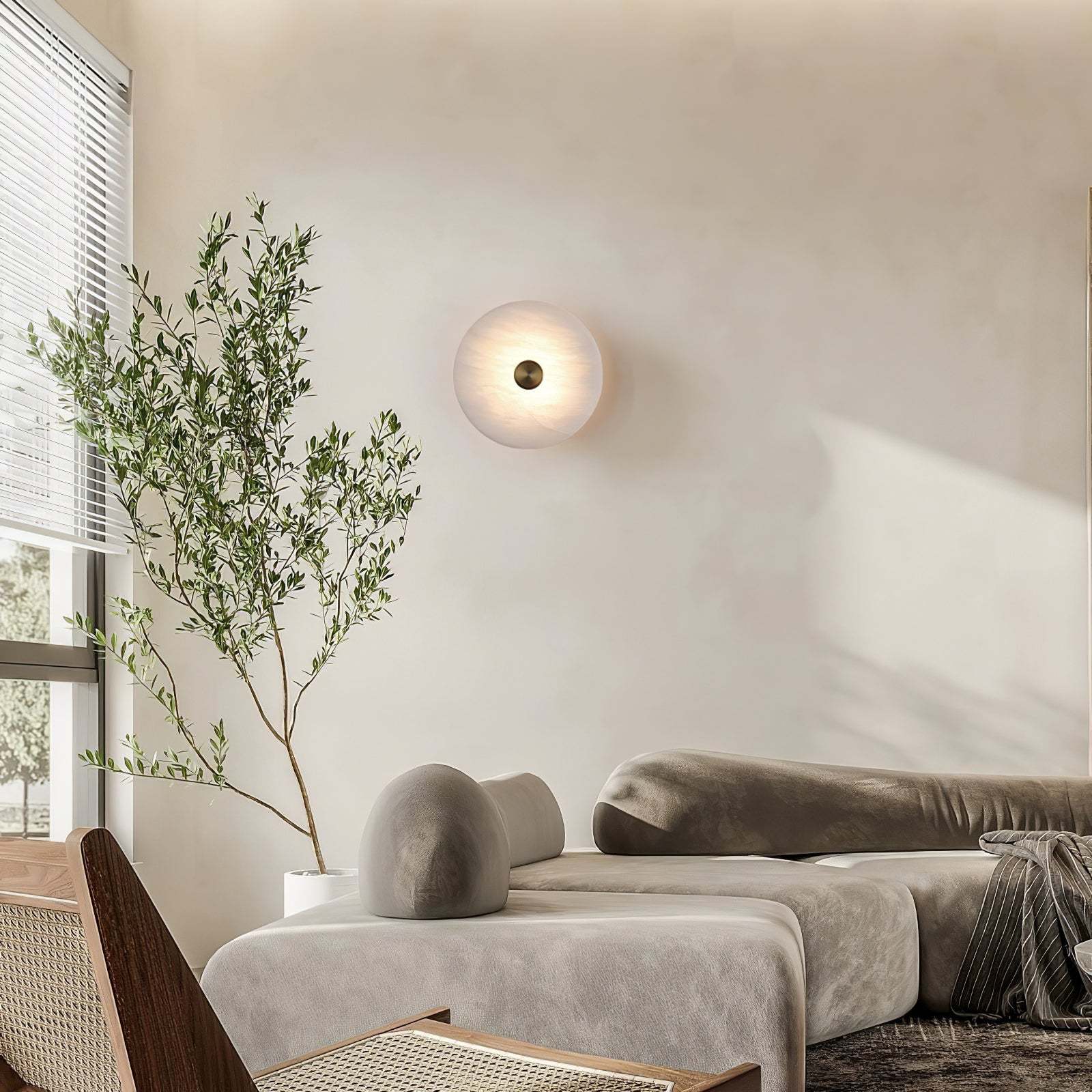 Jade Wall Light Minimalism Metal Alabaster Living Room Bedroom