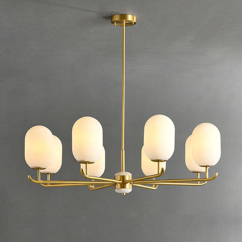 Valentina Nordic Metal Glass Lantern Chandelier Living Room