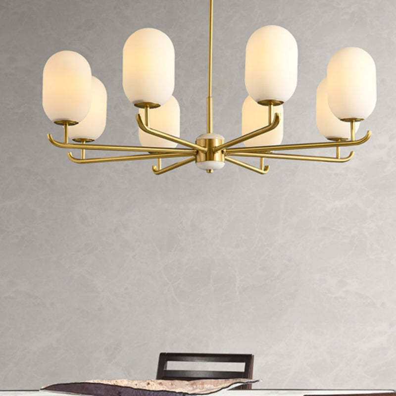 Valentina Nordic Metal Glass Lantern Chandelier Living Room