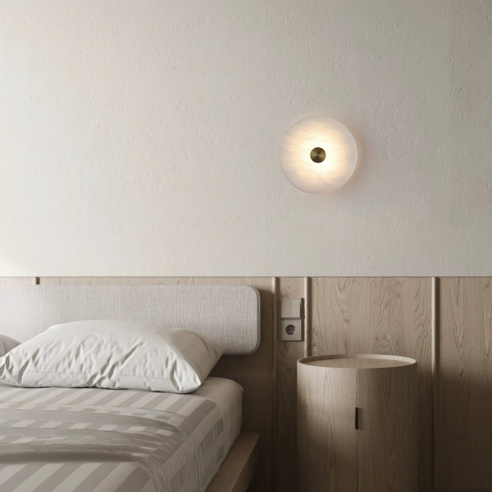 Jade Wall Light Minimalism Metal Alabaster Living Room Bedroom