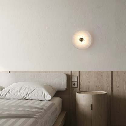 Jade Wall Light Minimalism Metal Alabaster Living Room Bedroom