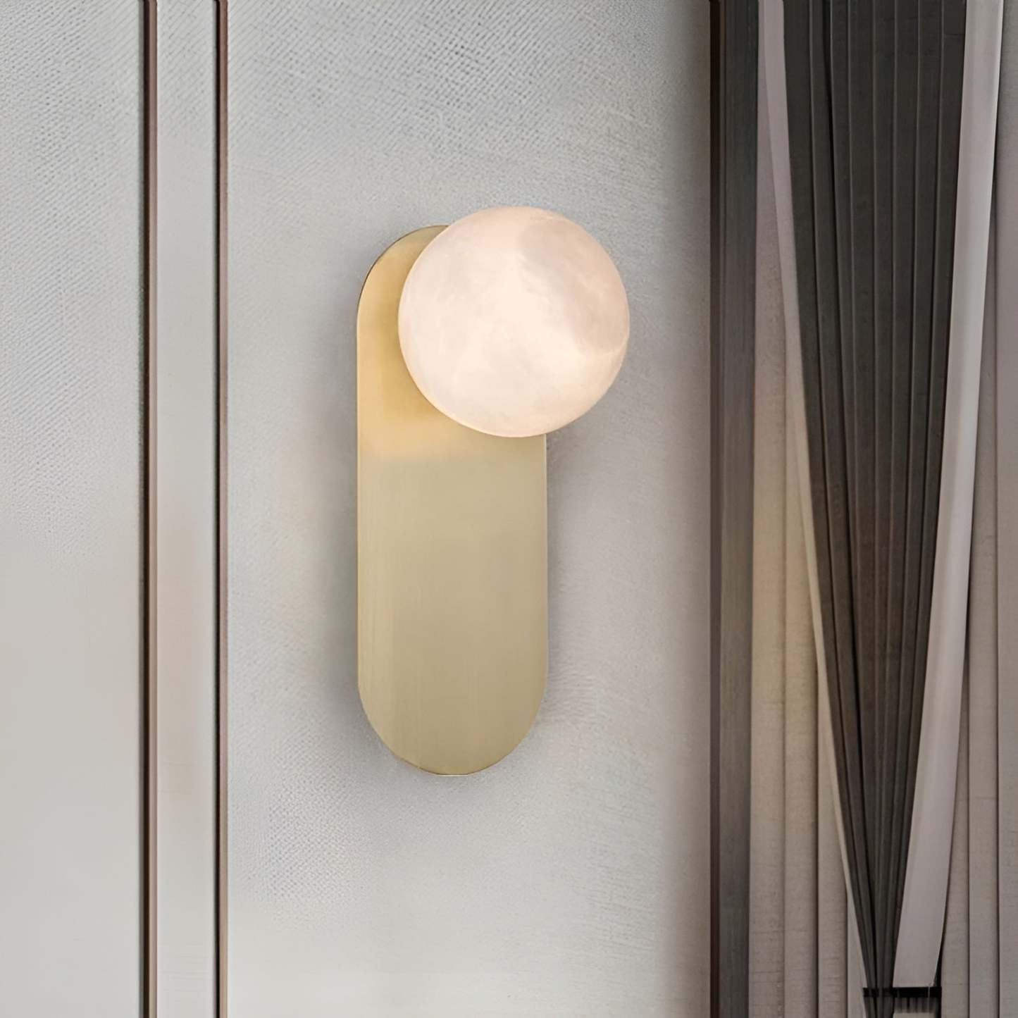 Jade Wall Light Minimalism Metal Alabaster Living Room Bedroom
