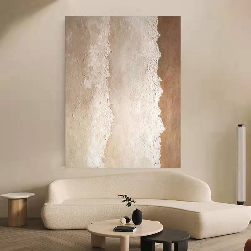 Beach & Ocean Brown White Oil Painting Canvas Wall Art Entrance Living Room