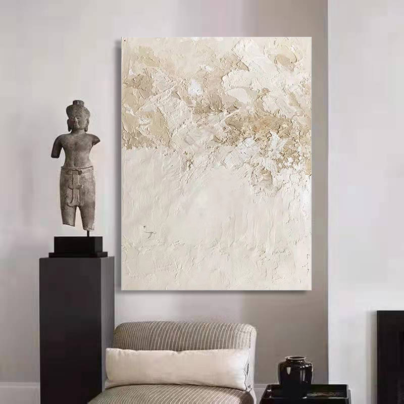 WABI-SABI Blue Grey Oil Painting Canvas Wall Art Entrance Living Room
