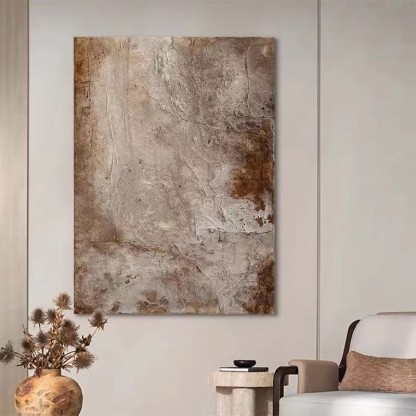 WABI-SABI Brown Oil Painting Canvas Wall Art Living Room Bedroom