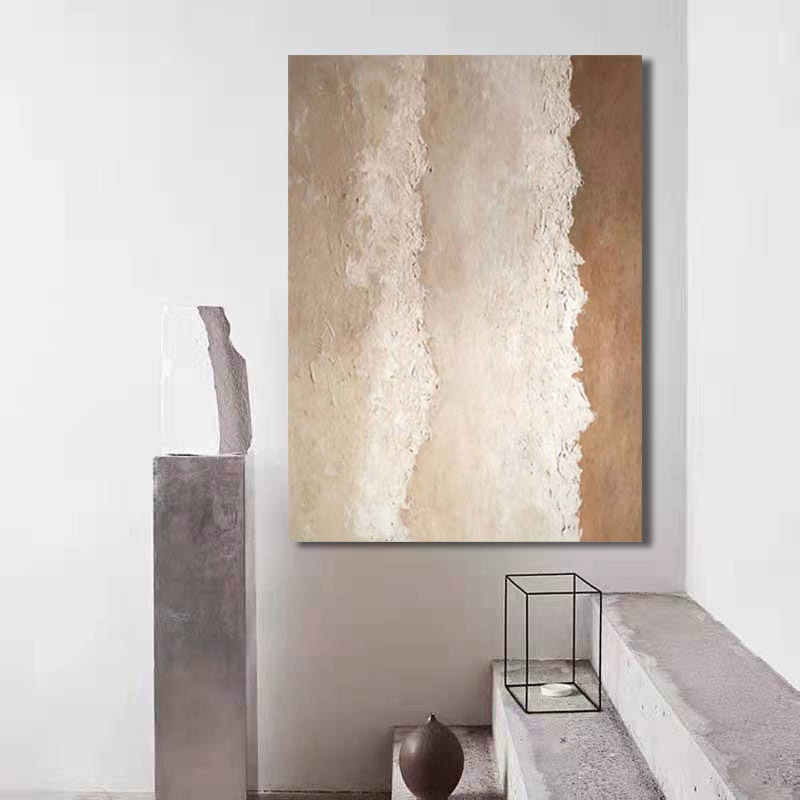 Beach & Ocean Brown White Oil Painting Canvas Wall Art Entrance Living Room