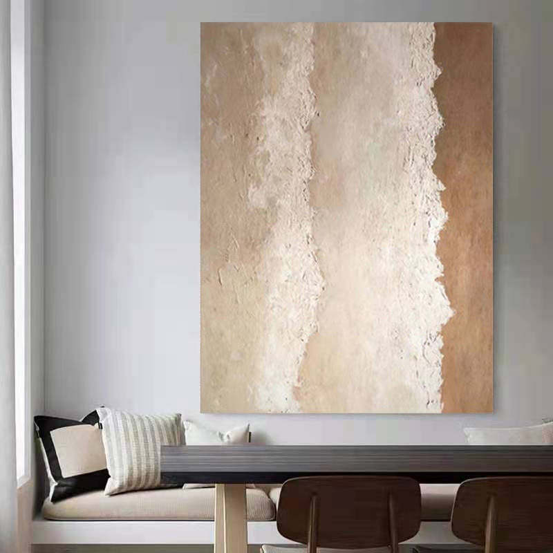 Beach & Ocean Brown White Oil Painting Canvas Wall Art Entrance Living Room