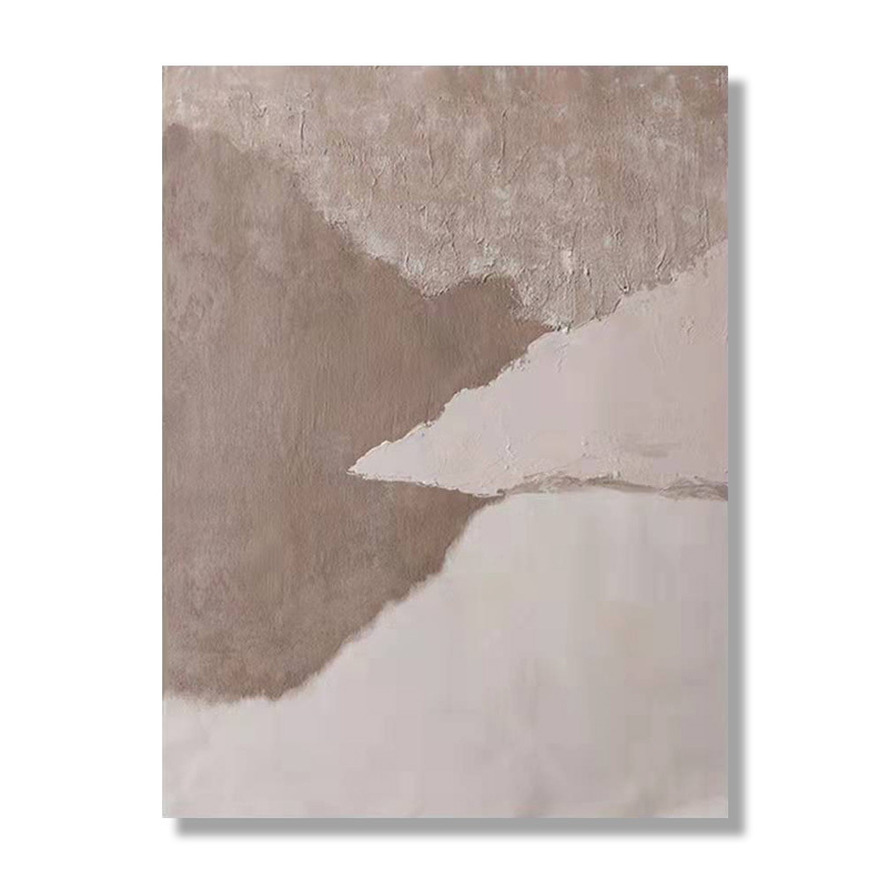 WABI-SABI Light Brown Oil Painting Canvas Wall Art Hallway Entrance