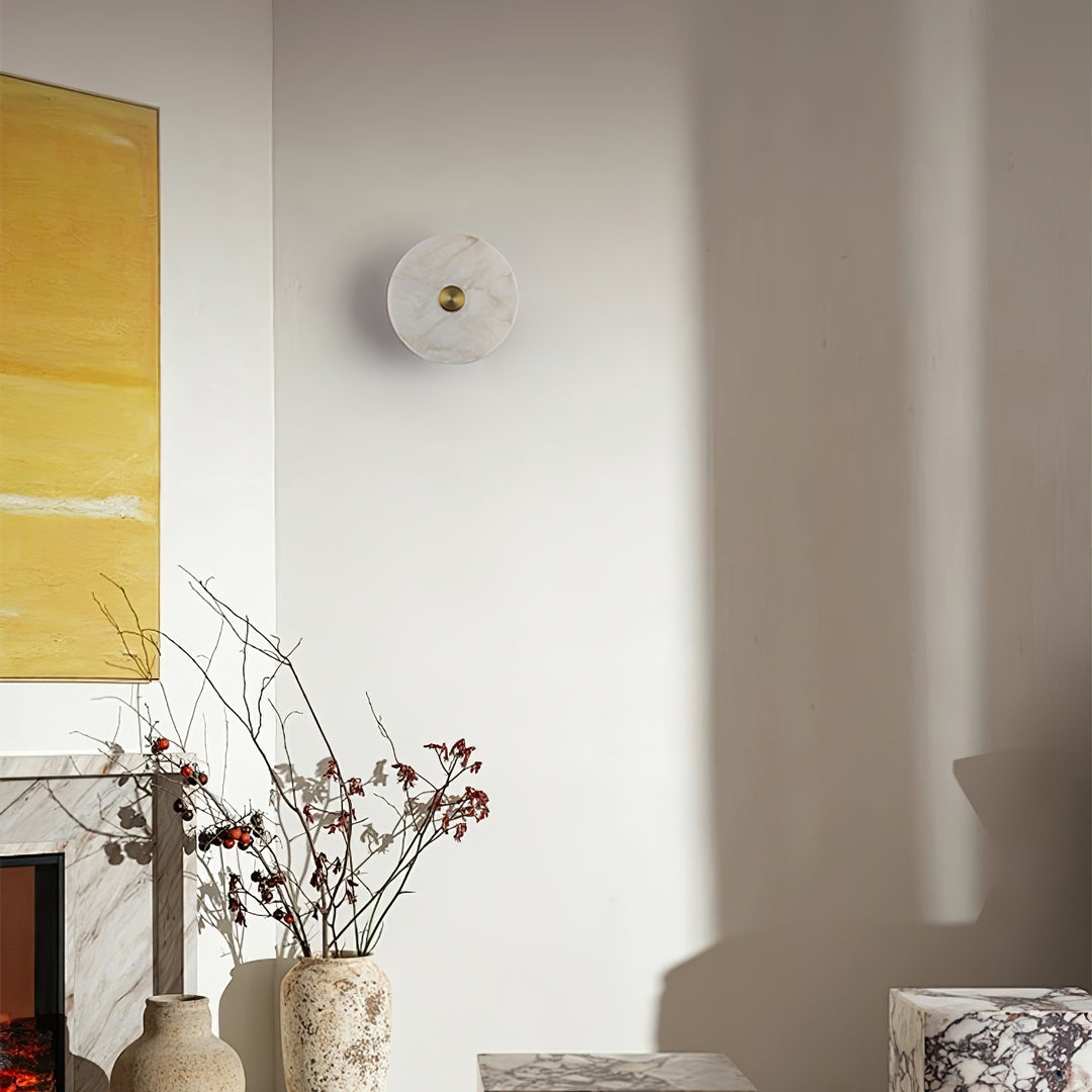 Jade Wall Light Minimalism Metal Alabaster Living Room Bedroom