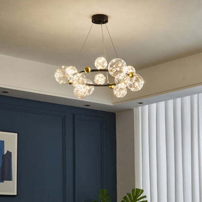 Valentina Art Deco  Luminous Sphere Cluster Glass  Pendant Light