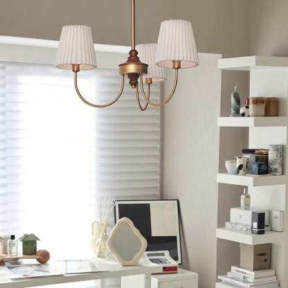 Eryn Modern Retro Metal/Fabric Chandelier, White/Green