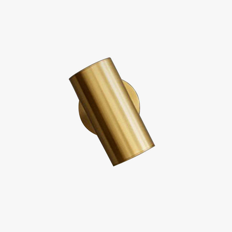 Freja Moden Spotlight cylindrical Metal Wall Lamp, Gold/Black