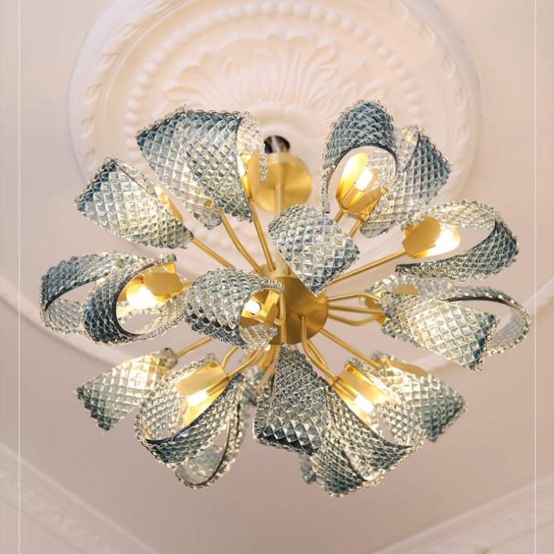Hailie Vintage Art Deco Glass Chandelier Living Room