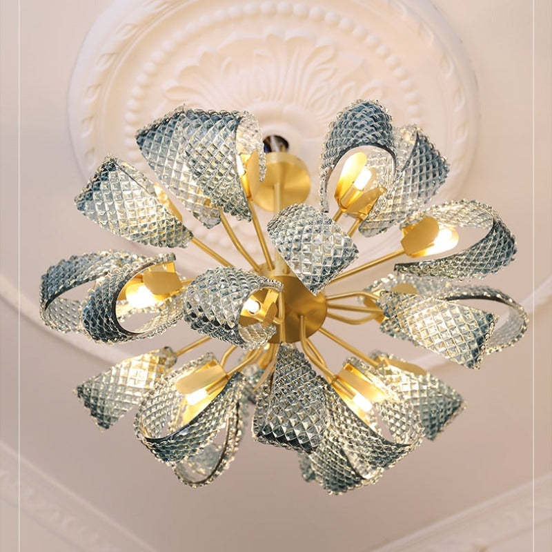 Hailie Vintage Art Deco Glass Chandelier Living Room