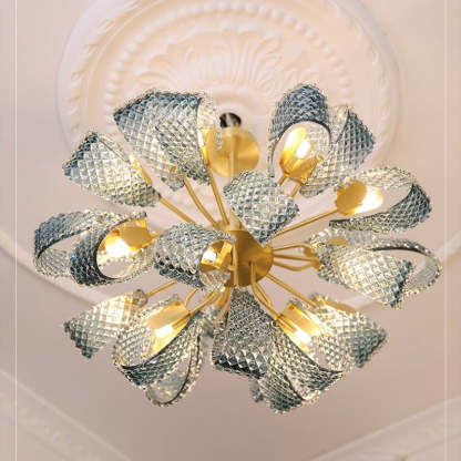 Hailie Vintage Art Deco Glass Chandelier Living Room