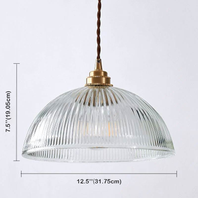 Alessio pendant light dimension: 7.5" x 12.5" glass bowl shade