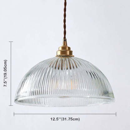 Alessio pendant light dimension: 7.5" x 12.5" glass bowl shade