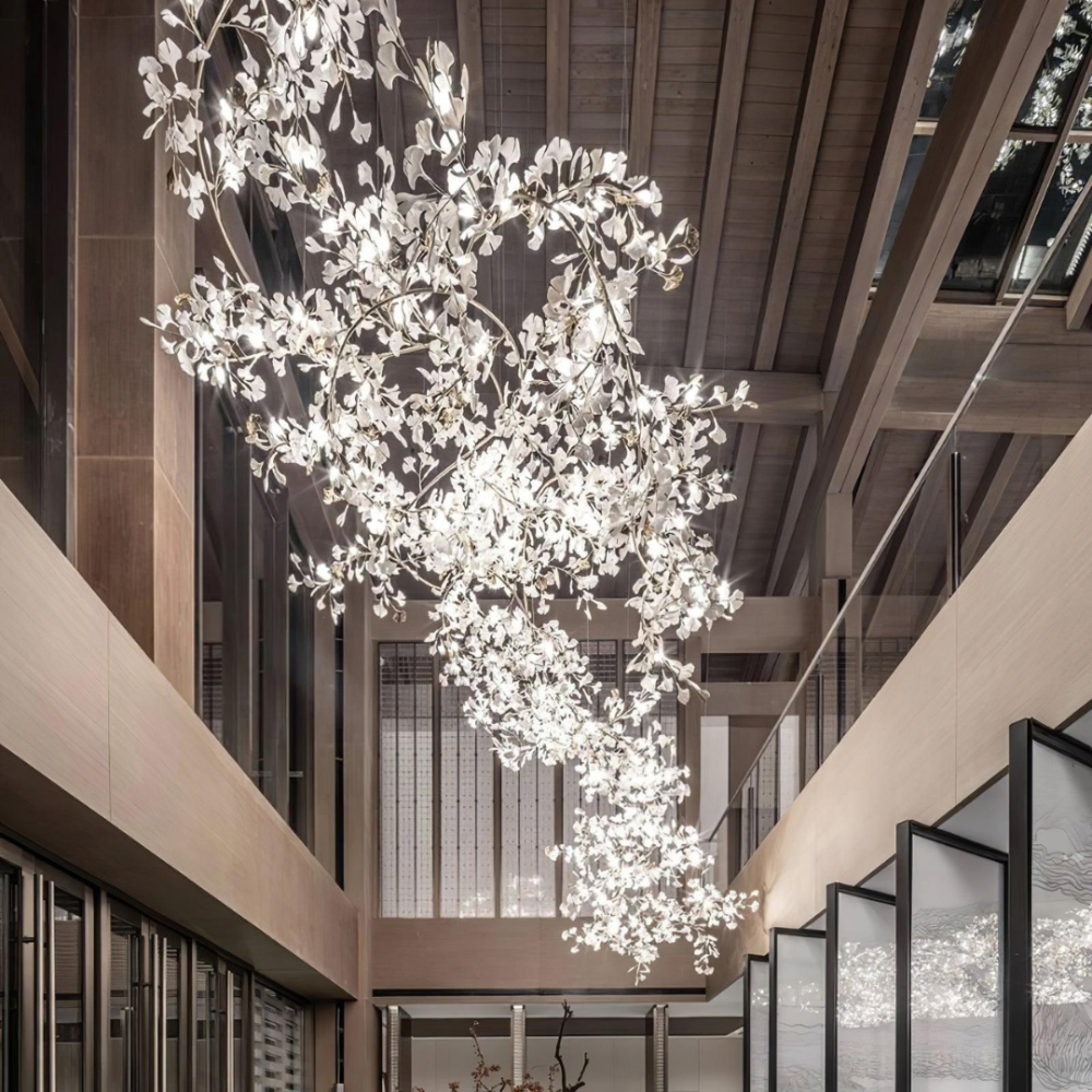 Olivia Modern Leaf Chandelier Metal/Ceramic Bedroom/Living Room