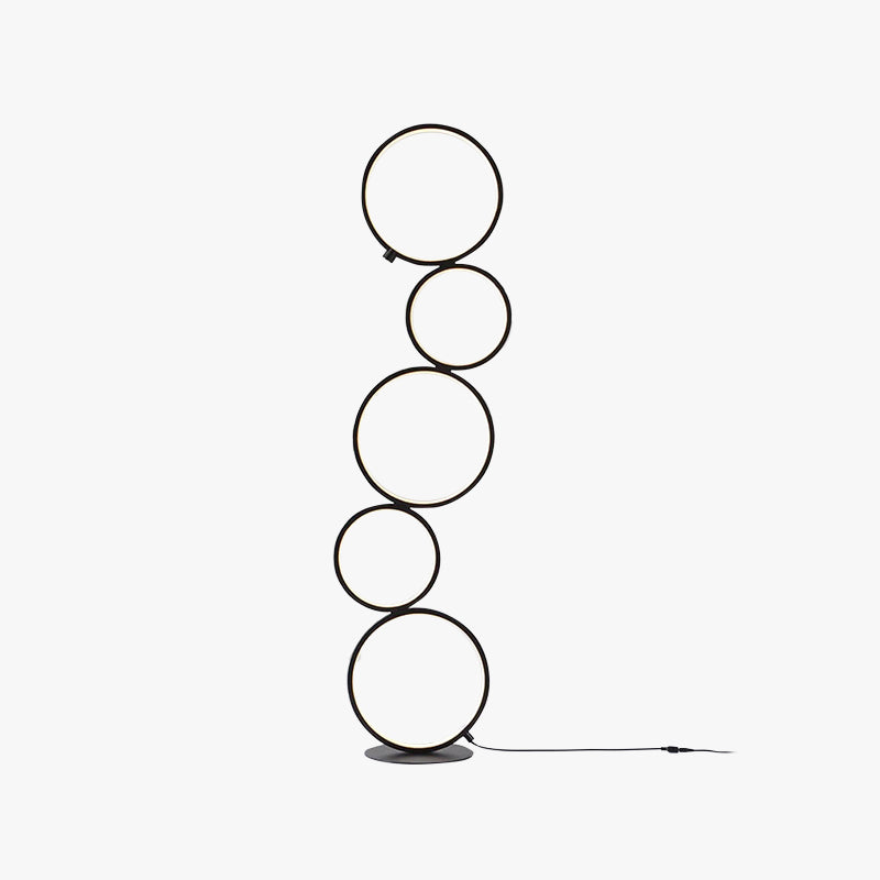 Arisha multi-ring black floor lamp
