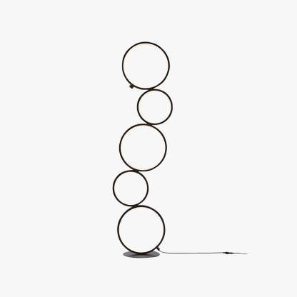 Arisha multi-ring black floor lamp