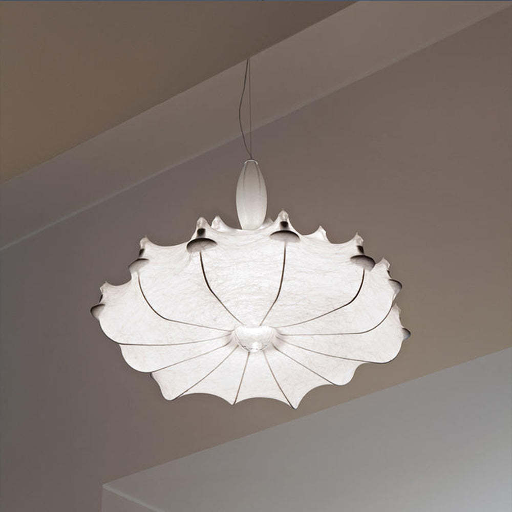 Renée Modern Artificial Silk/Metal Pendant Light, White