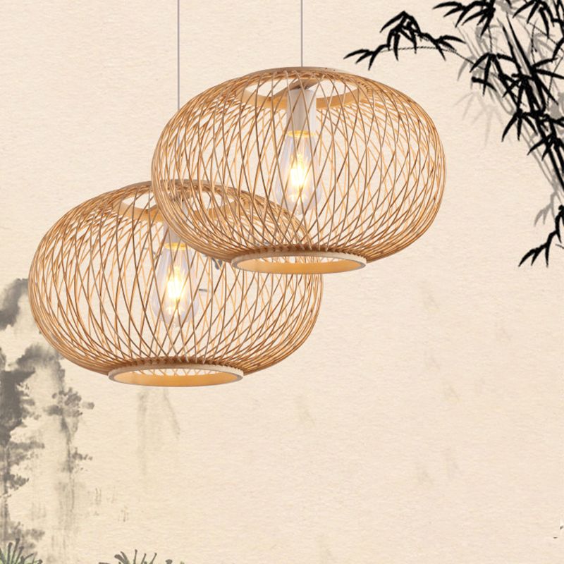 Ritta Rattan Pendant Light - Spherical Design