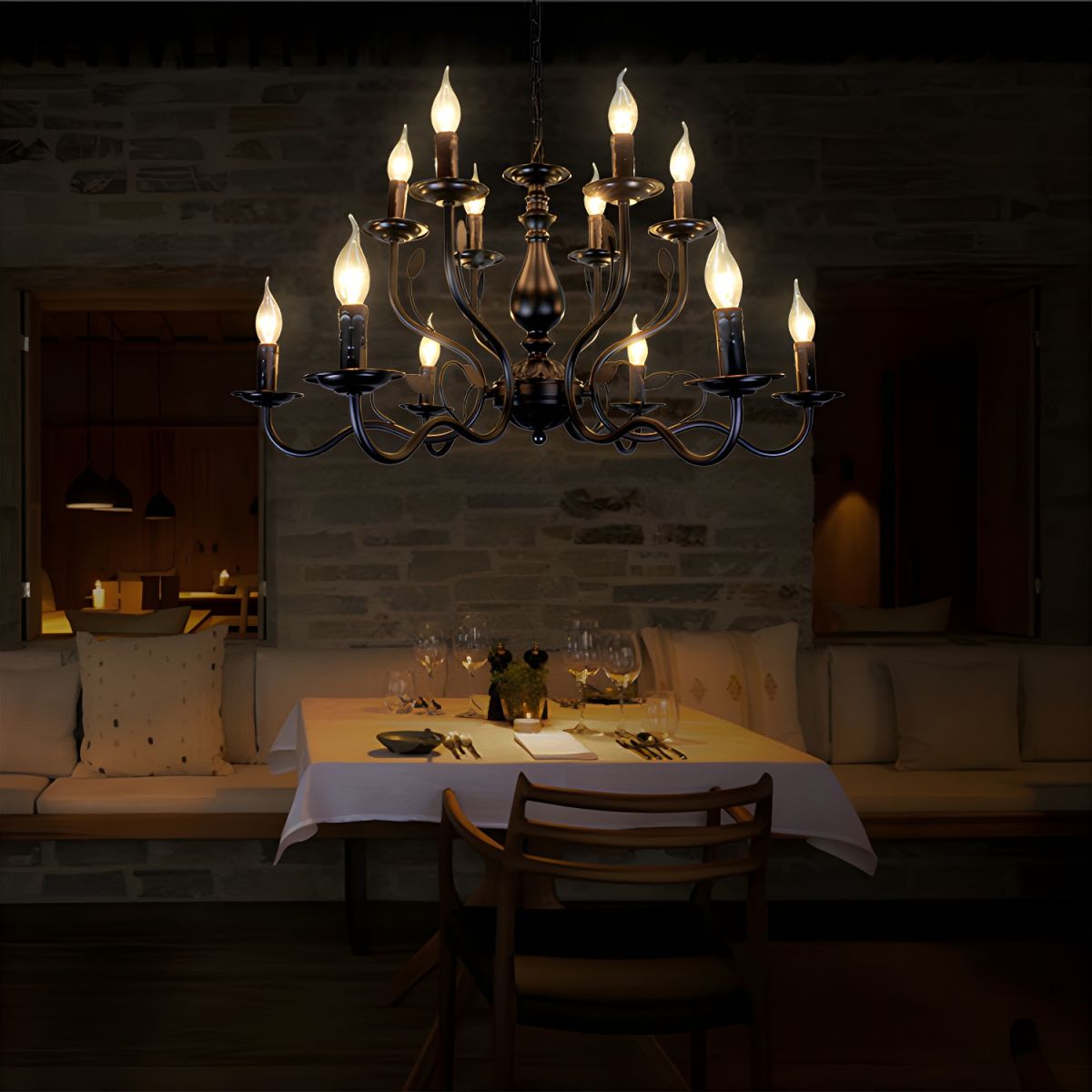Silva Transitional Candle Chain Chandelier