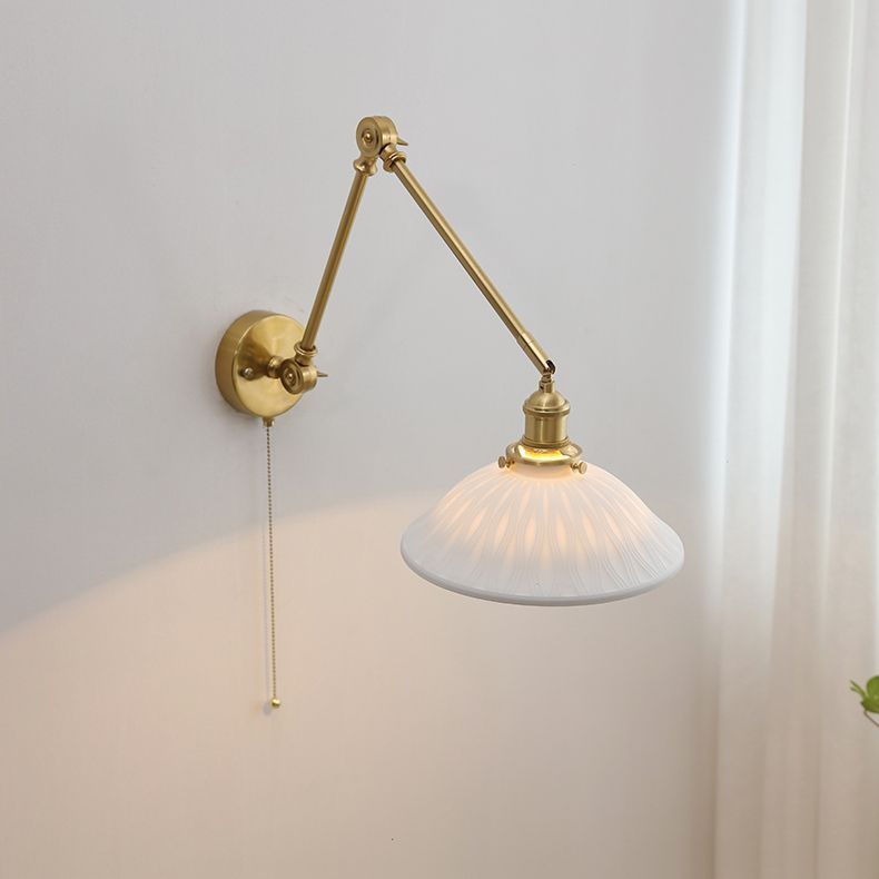 Wall Lamp Drum Ceramics Modern, Metal Adjustable, bedroom | Las Sola