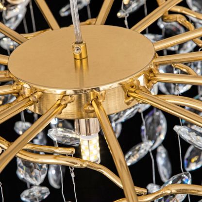 Marilyn Contemporary Gold Glass Crystal Chandelier