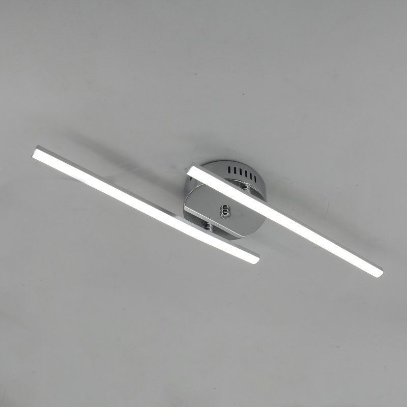 Alana Modern Bi-Linear LED Vanity Wall Lamp, Black/Silver