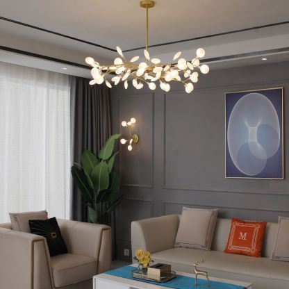 Olivia Unique Branch Firefly Art Deco Chandelier Black/Gold