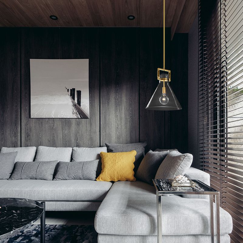 Cairns glass pendant light in modern living room