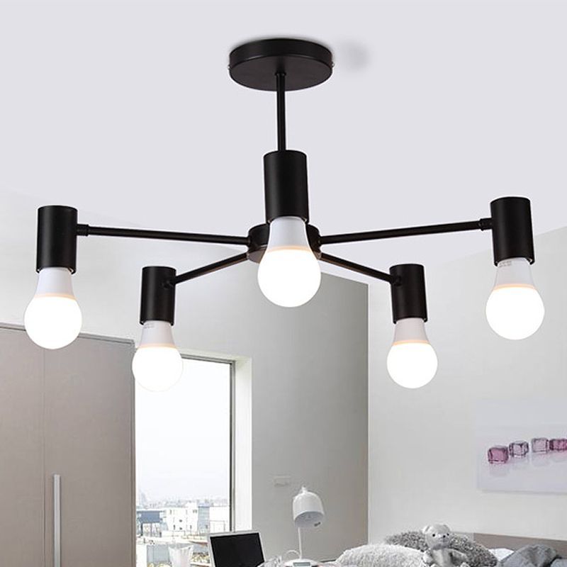 Valentina Industrial Semi Metal Flush Mount Ceiling Light Living Room