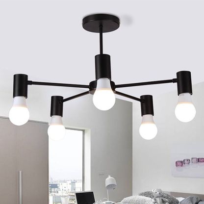 Valentina Industrial Semi Metal Flush Mount Ceiling Light Living Room