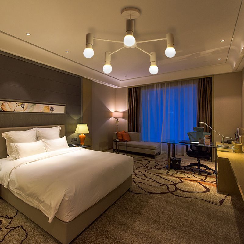 Valentina Industrial Semi Metal Flush Mount Ceiling Light Living Room