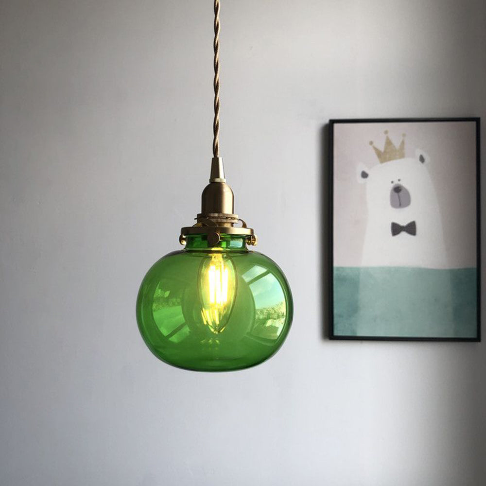 Hailie Retro Oval Glass Metal Pendant Light