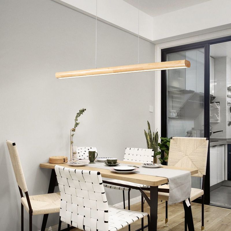 Ozawa Designer Linear Rod Shaped Pendant Light, Wood