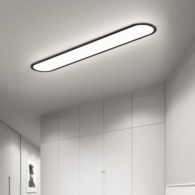 Ceiling Light Oval Minimalist Metal White Dining Room | Las Sola