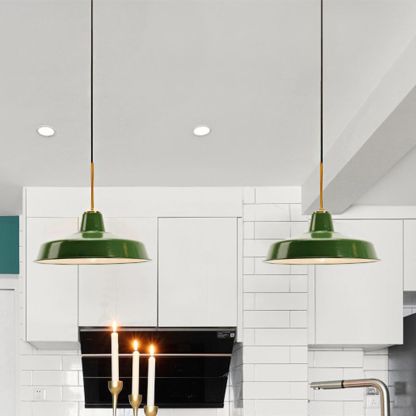 Green Cairns Vintage Pendant Lights in Kitchen