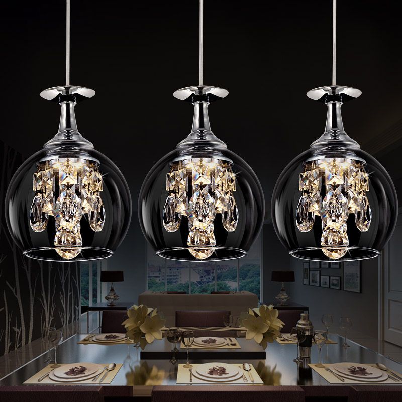 Kristy Modern Wine Glass Crystal Pendant Light
