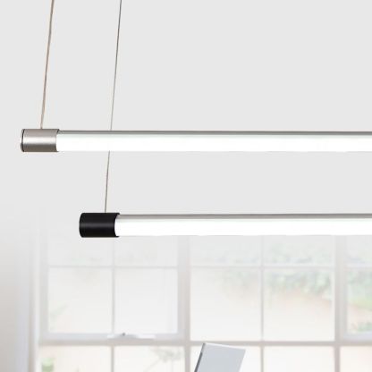 Silver and black Edge linear pendant light.
