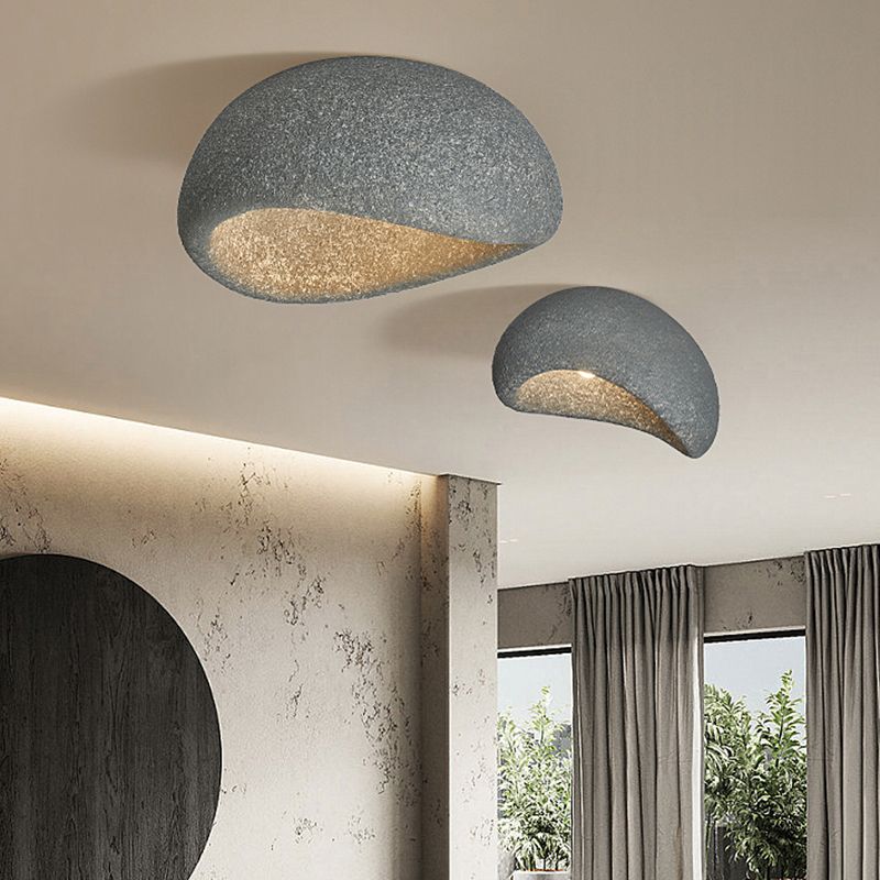 Byers Flush Mount Ceiling Light Modern, Resin, White/Grey/Red, Dining Room