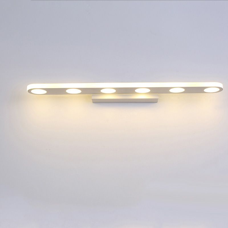 Leigh Modern Oval Metal/Acrylic Bedroom Wall Lamp, White