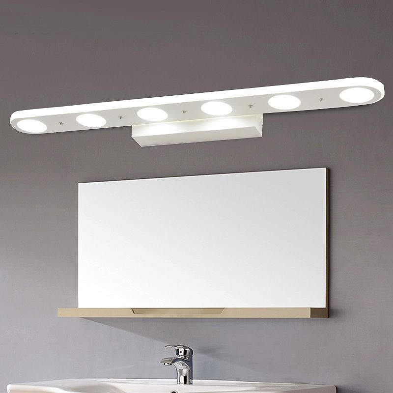 Leigh Modern Oval Metal/Acrylic Bedroom Wall Lamp, White
