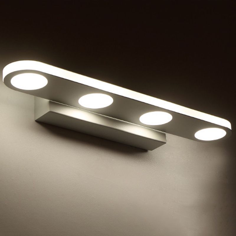 Leigh Modern Oval Metal/Acrylic Bedroom Wall Lamp, White