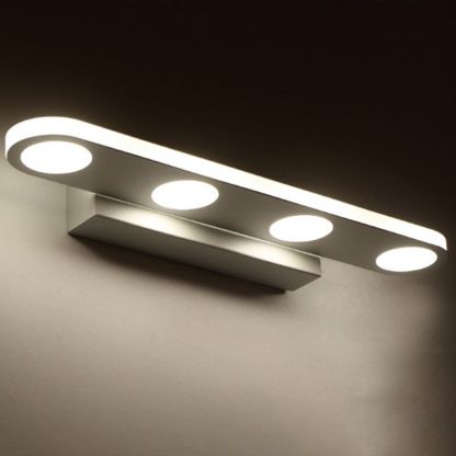 Leigh Modern Oval  Metal/Acrylic Bedroom Wall Lamp, White