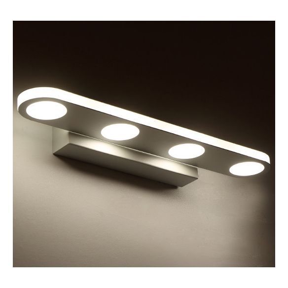 Leigh Modern Oval Metal/Acrylic Bedroom Wall Lamp, White